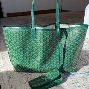 Green Tote and Pouch Set